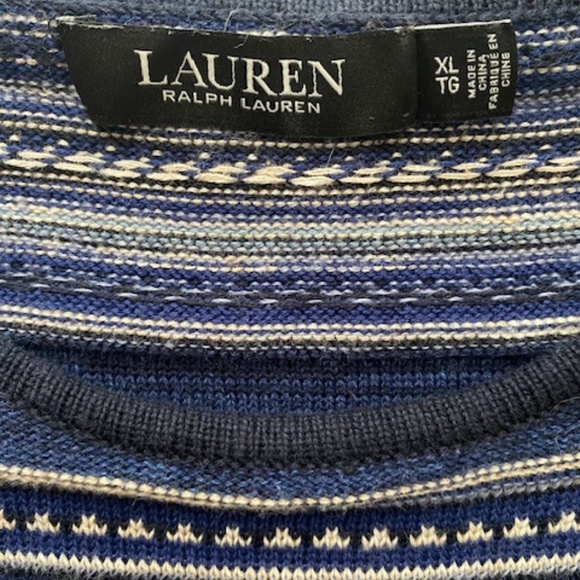 Lauren Ralph Lauren Striped Sleeveless Linen Blend Sweater Size XL - Picture 7 of 14